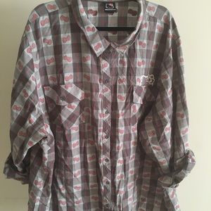 Hello Kitty Cotton Button Down